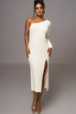 Ivory Long Knit Sweater Dress*JLUXLABEL Online