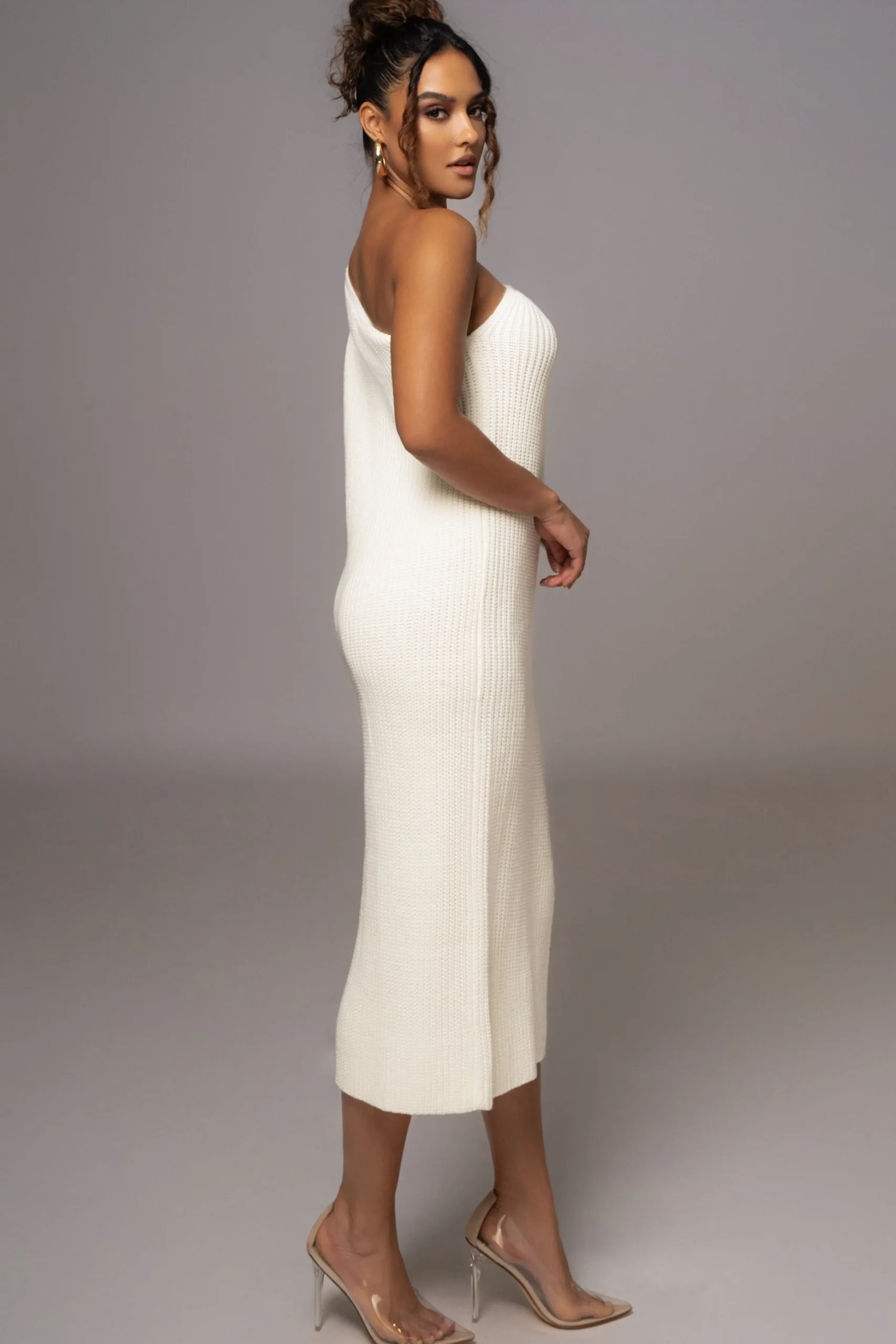 Ivory Long Knit Sweater Dress*JLUXLABEL Online