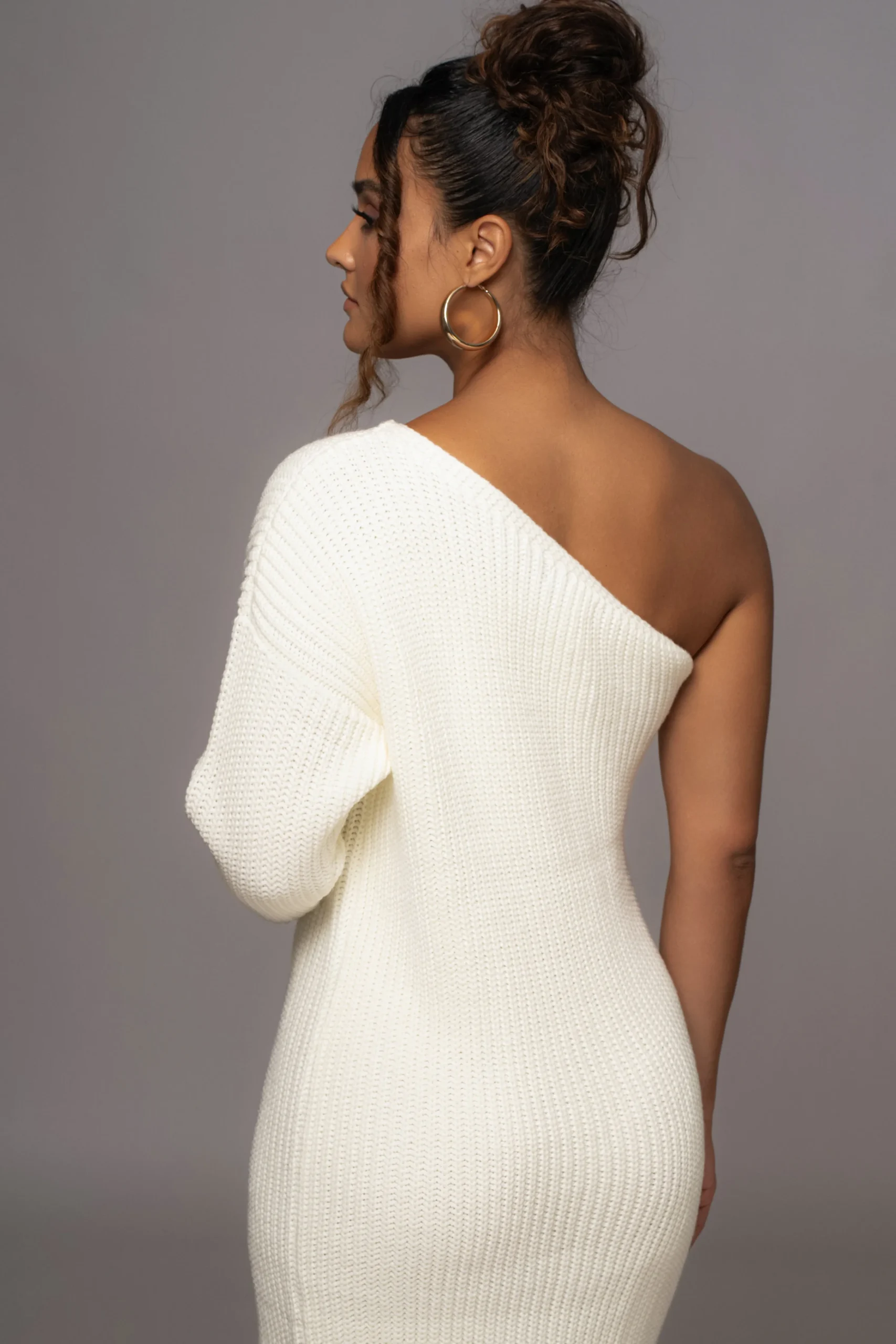 Ivory Long Knit Sweater Dress*JLUXLABEL Online