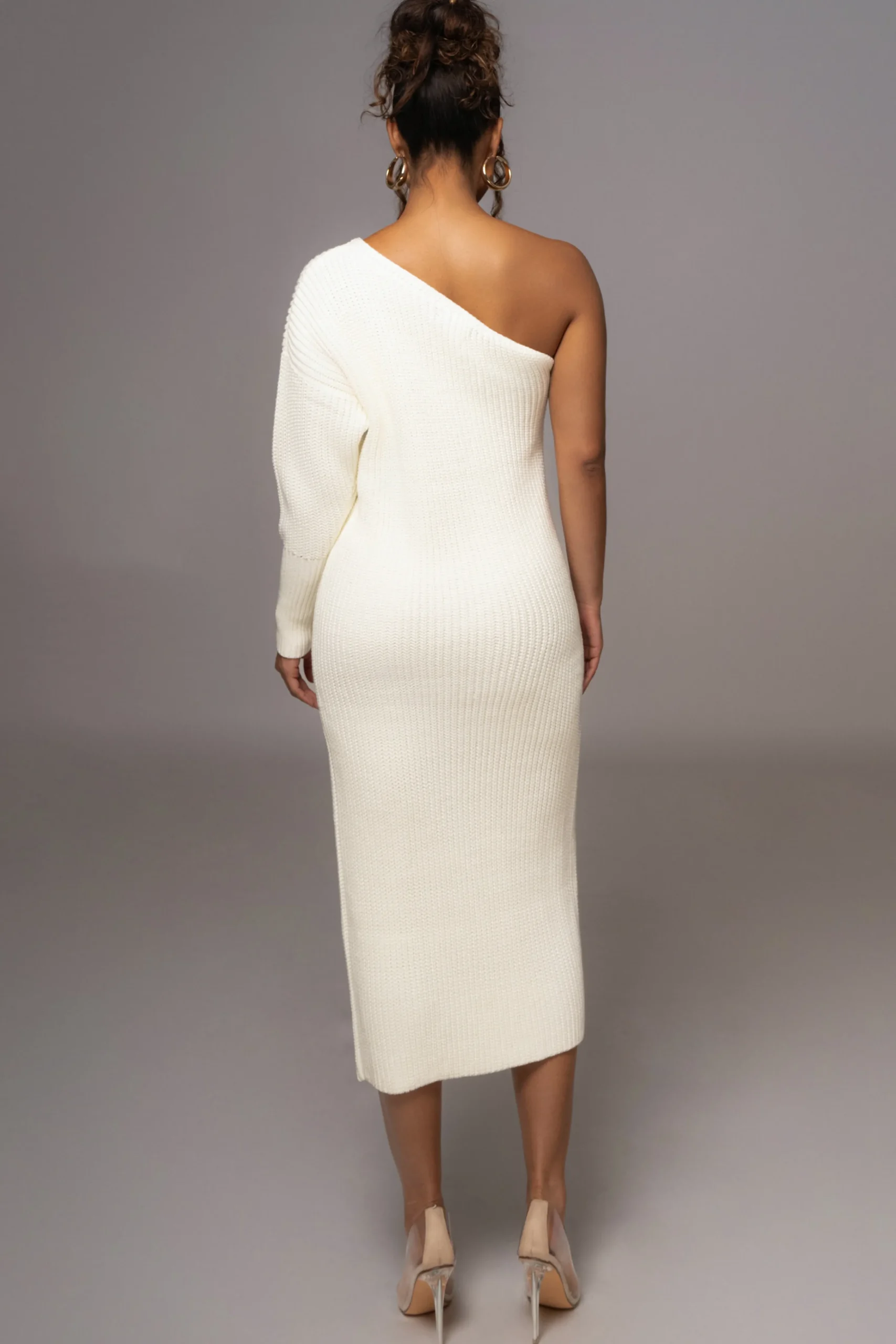 Ivory Long Knit Sweater Dress*JLUXLABEL Online