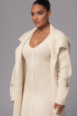 Ivory Malinda Sweater Knit Cardigan*JLUXLABEL Online