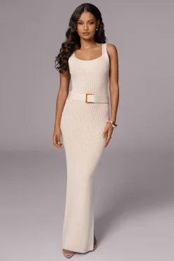 Ivory Moonrise Ribbed Maxi Dress*JLUXLABEL Outlet