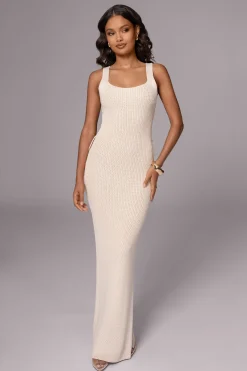Ivory Moonrise Ribbed Maxi Dress*JLUXLABEL Outlet
