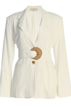 Ivory Ocean Breeze Linen Blazer*JLUXLABEL New