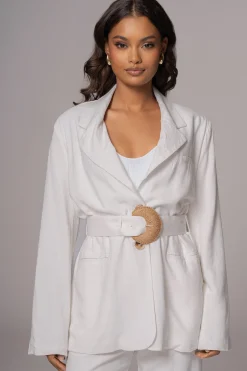 Ivory Ocean Breeze Linen Blazer*JLUXLABEL New