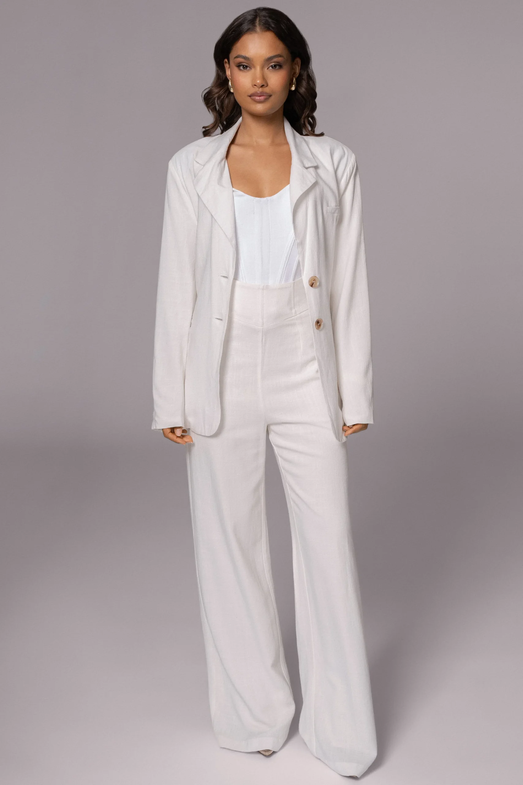 Ivory Ocean Breeze Linen Blazer*JLUXLABEL New