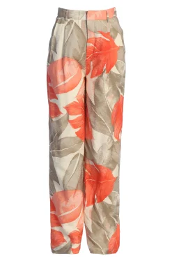 Ivory Palm Print Drew Crinkled Trousers*JLUXLABEL Sale