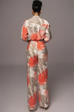 Ivory Palm Print Drew Crinkled Trousers*JLUXLABEL Sale