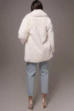 Ivory Refined Faux Fur Oversized Coat*JLUXLABEL Outlet