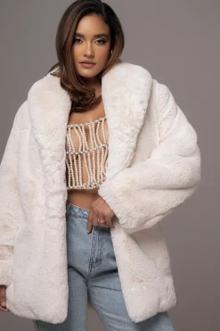 Ivory Refined Faux Fur Oversized Coat*JLUXLABEL Outlet