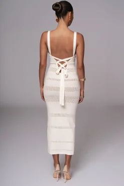 Ivory Sandy Shores Knit Midi Dress*JLUXLABEL Sale