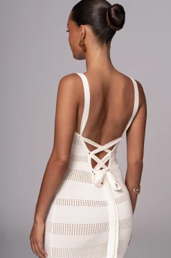 Ivory Sandy Shores Knit Midi Dress*JLUXLABEL Sale