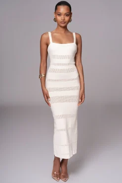 Ivory Sandy Shores Knit Midi Dress*JLUXLABEL Sale