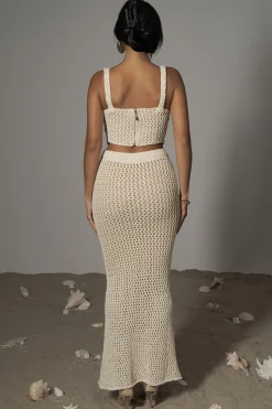 Ivory Sea Depths Maxi Skirt*JLUXLABEL Discount