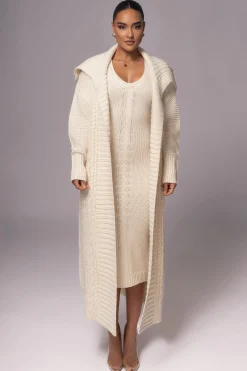 Ivory Sleeveless Cable Knit Dress*JLUXLABEL Discount