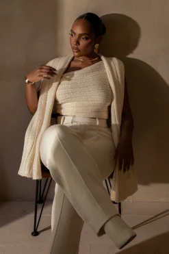 Ivory Soft Life Cable Knit Sweater Top*JLUXLABEL Fashion