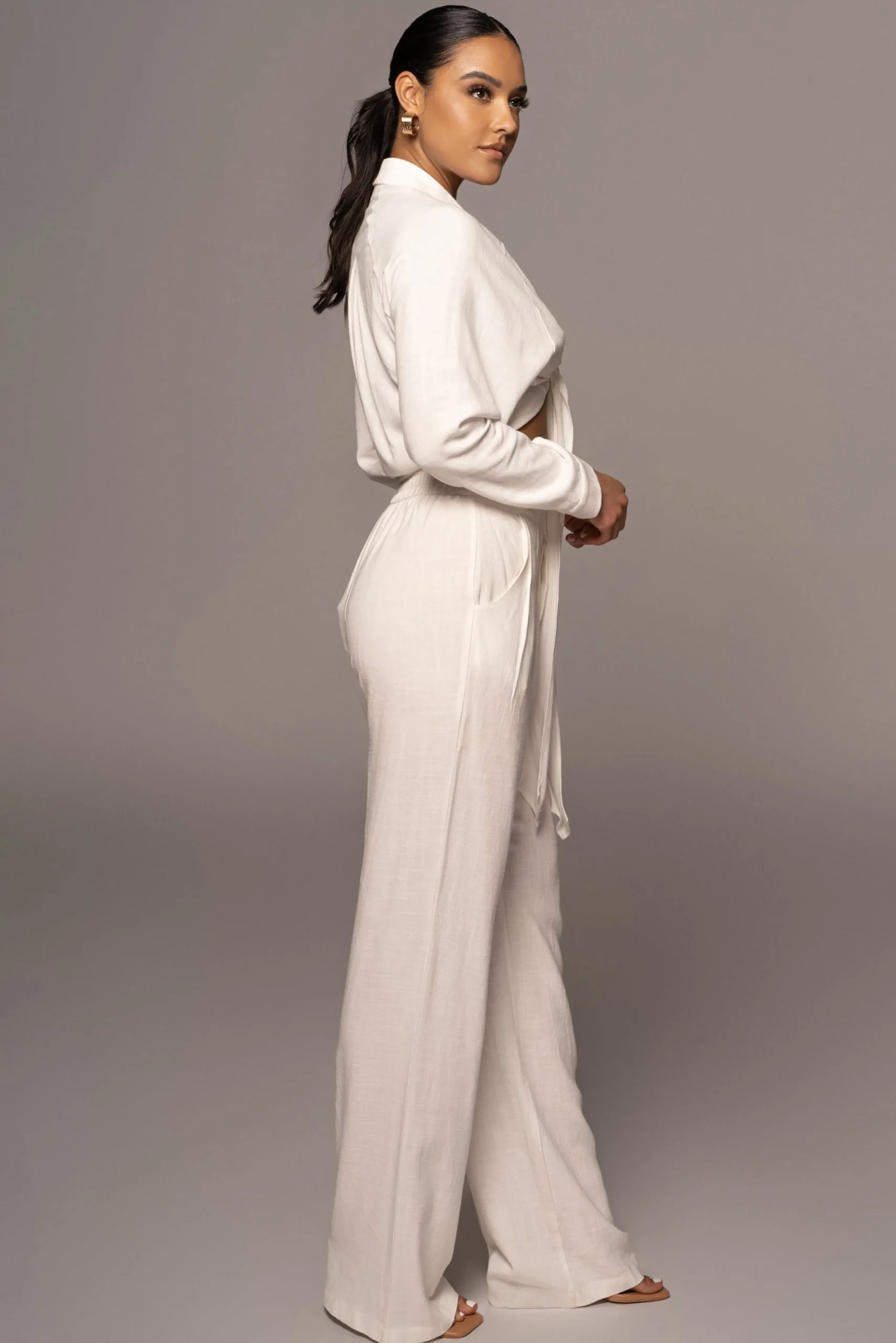 Ivory Soho Front Tied Woven Top*JLUXLABEL Online