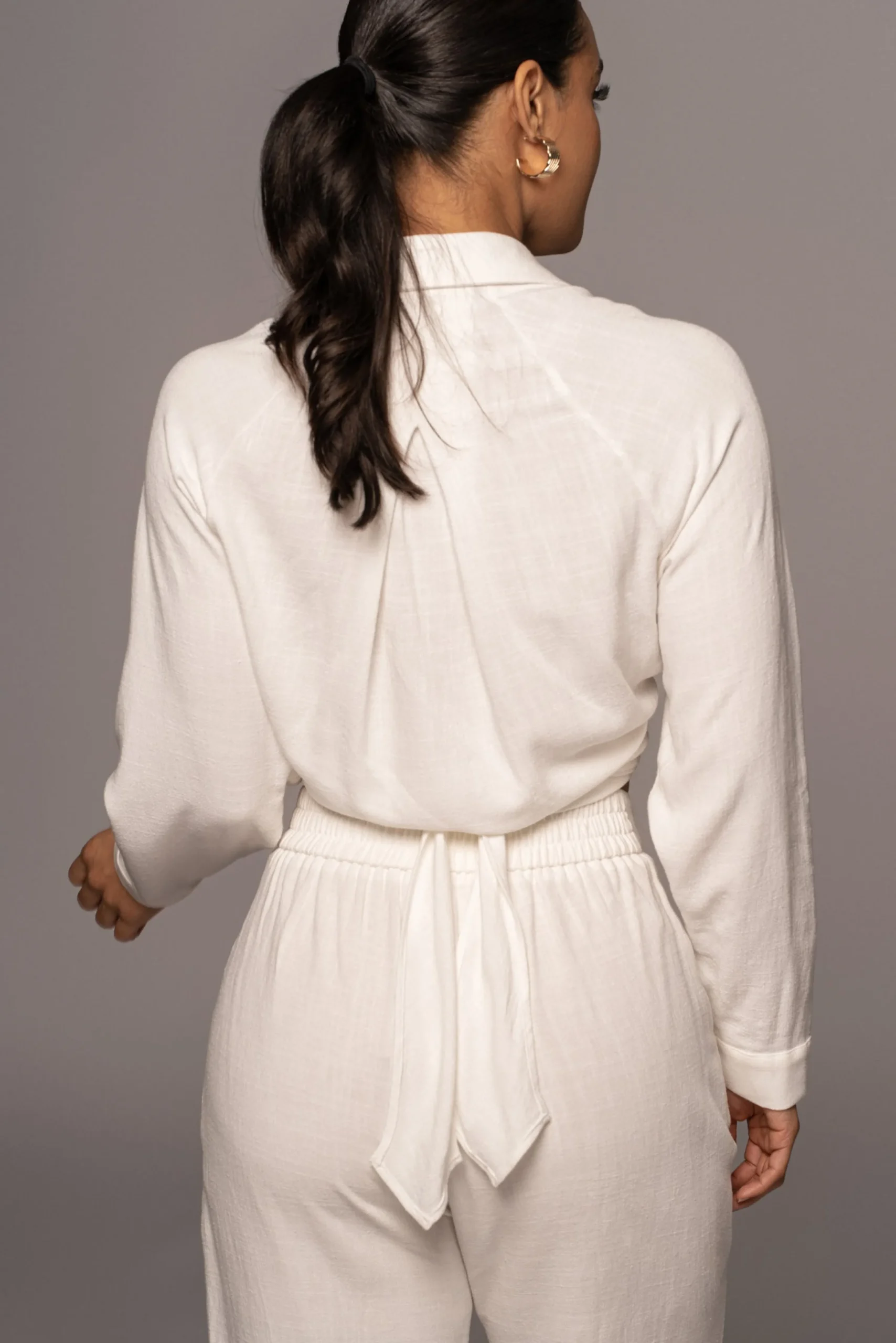 Ivory Soho Front Tied Woven Top*JLUXLABEL Online