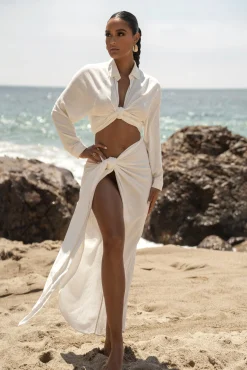 Ivory Soho Front Tied Woven Top*JLUXLABEL Online