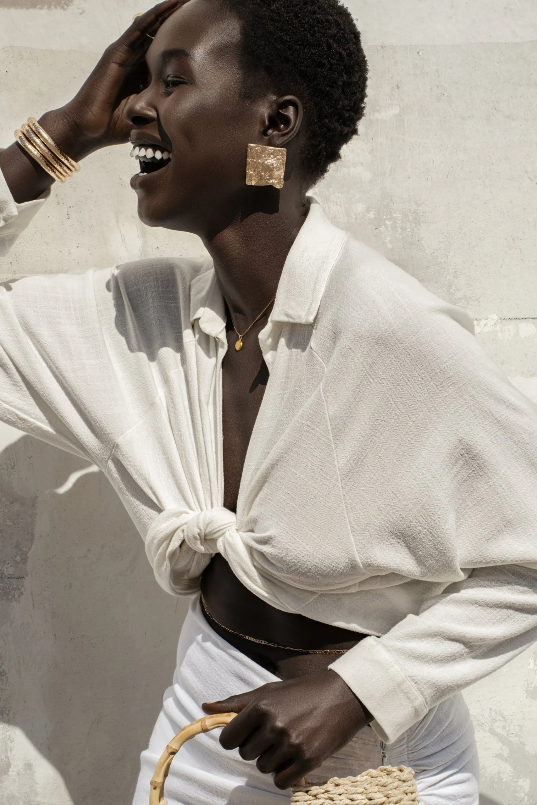 Ivory Soho Front Tied Woven Top*JLUXLABEL Online