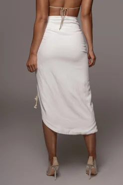 Ivory Spring Ruched Linen Skirt*JLUXLABEL Discount