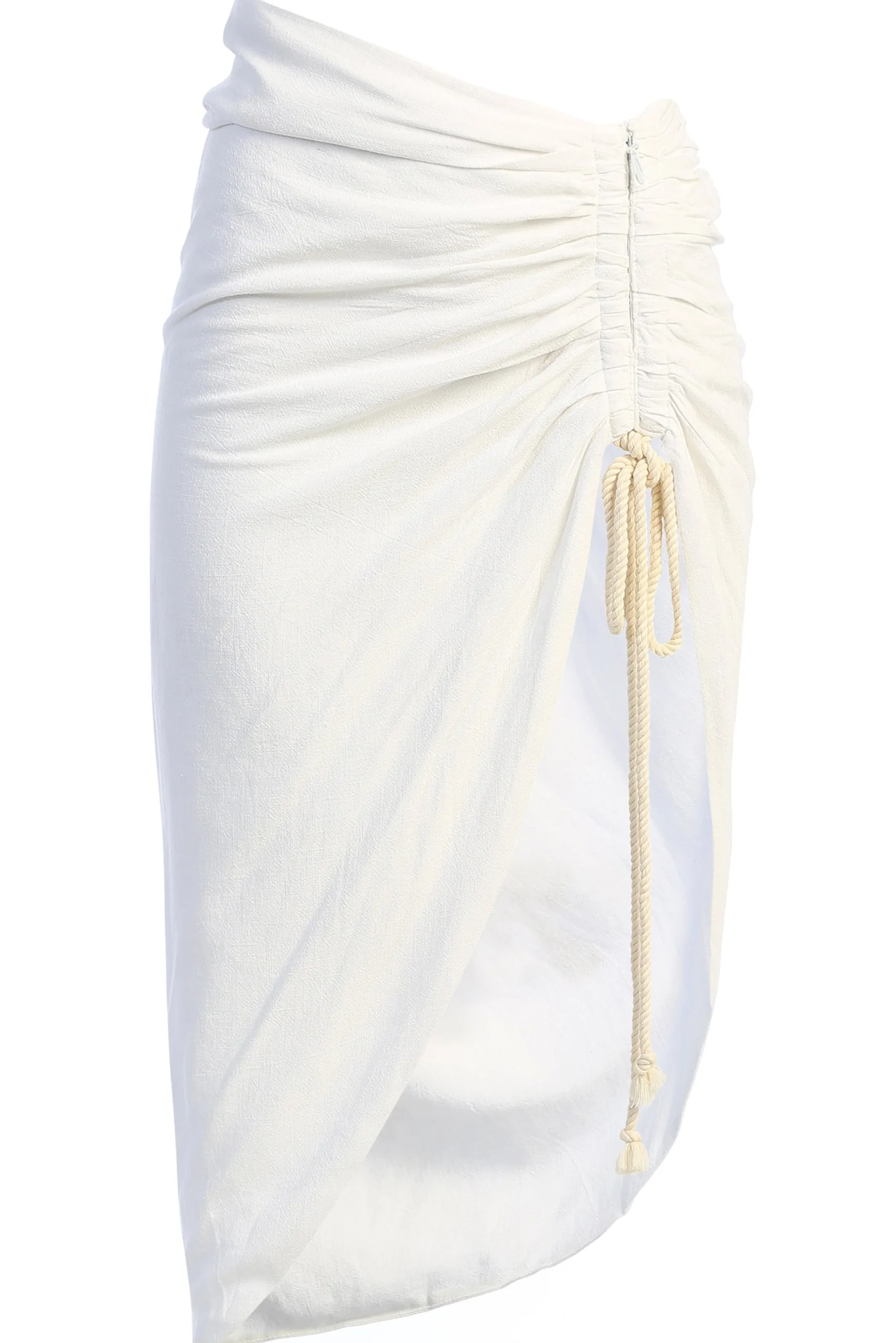 Ivory Spring Ruched Linen Skirt*JLUXLABEL Discount