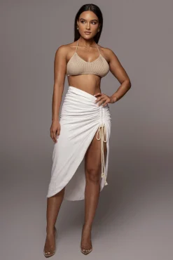Ivory Spring Ruched Linen Skirt*JLUXLABEL Discount