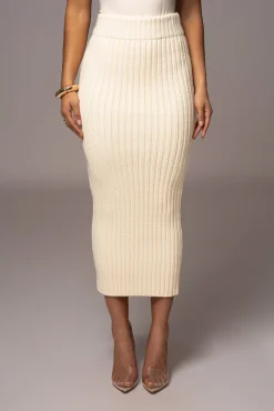 Ivory Take Me Home Ribbed Skirt*JLUXLABEL Sale