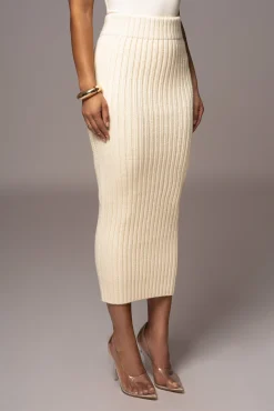 Ivory Take Me Home Ribbed Skirt*JLUXLABEL Sale