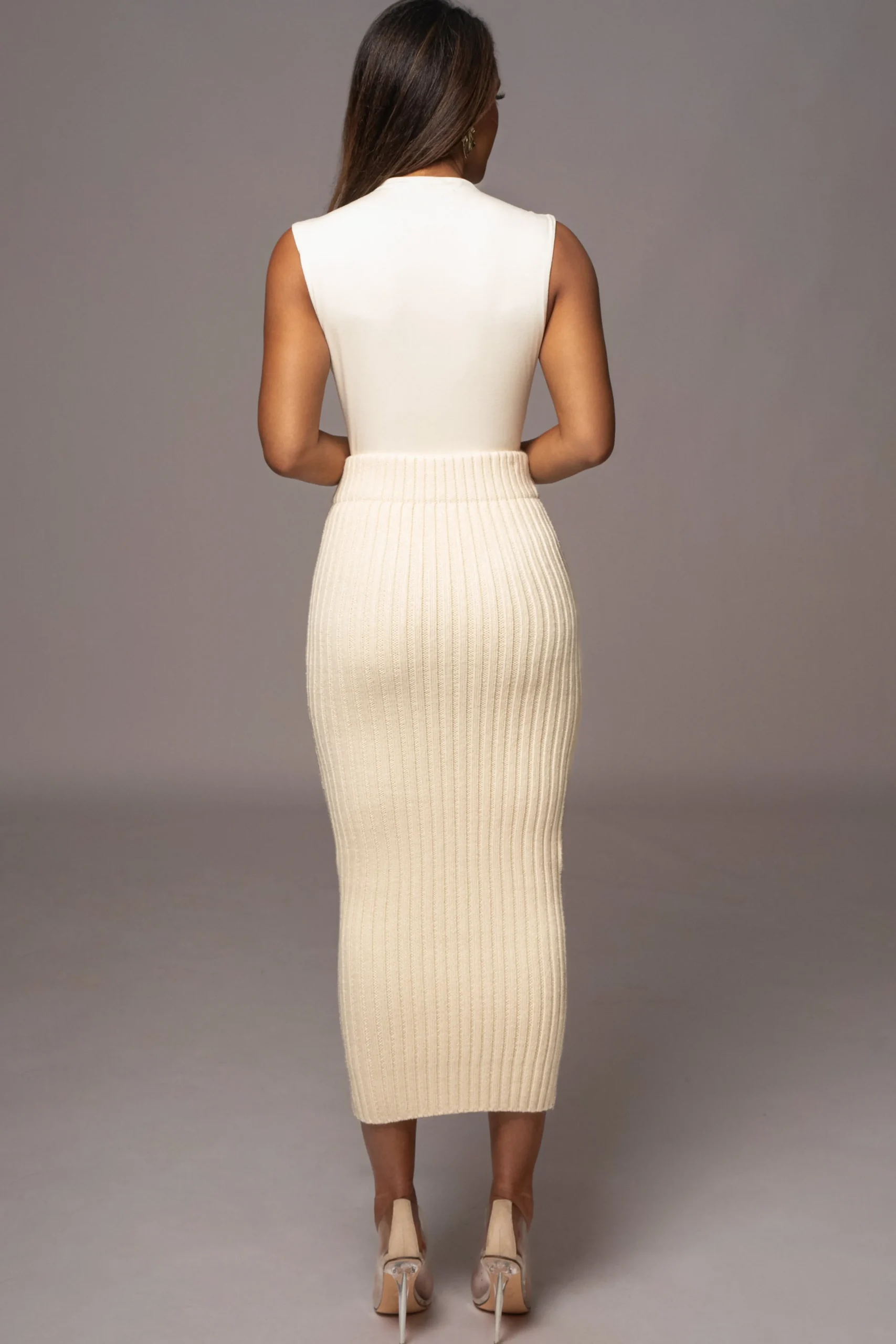Ivory Take Me Home Ribbed Skirt*JLUXLABEL Sale