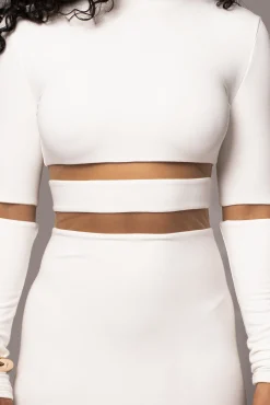 Ivory The One Mock Neck Midi Dress*JLUXLABEL Clearance