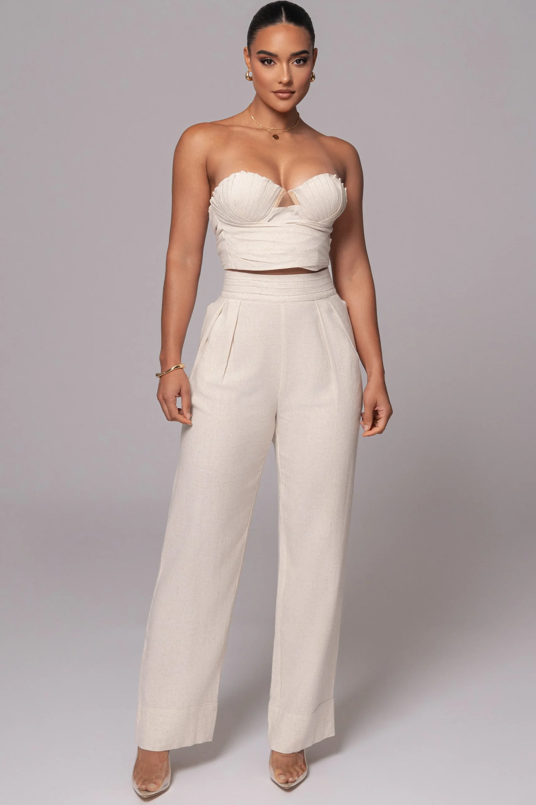 Ivory Villa Views Linen Trousers*JLUXLABEL Discount
