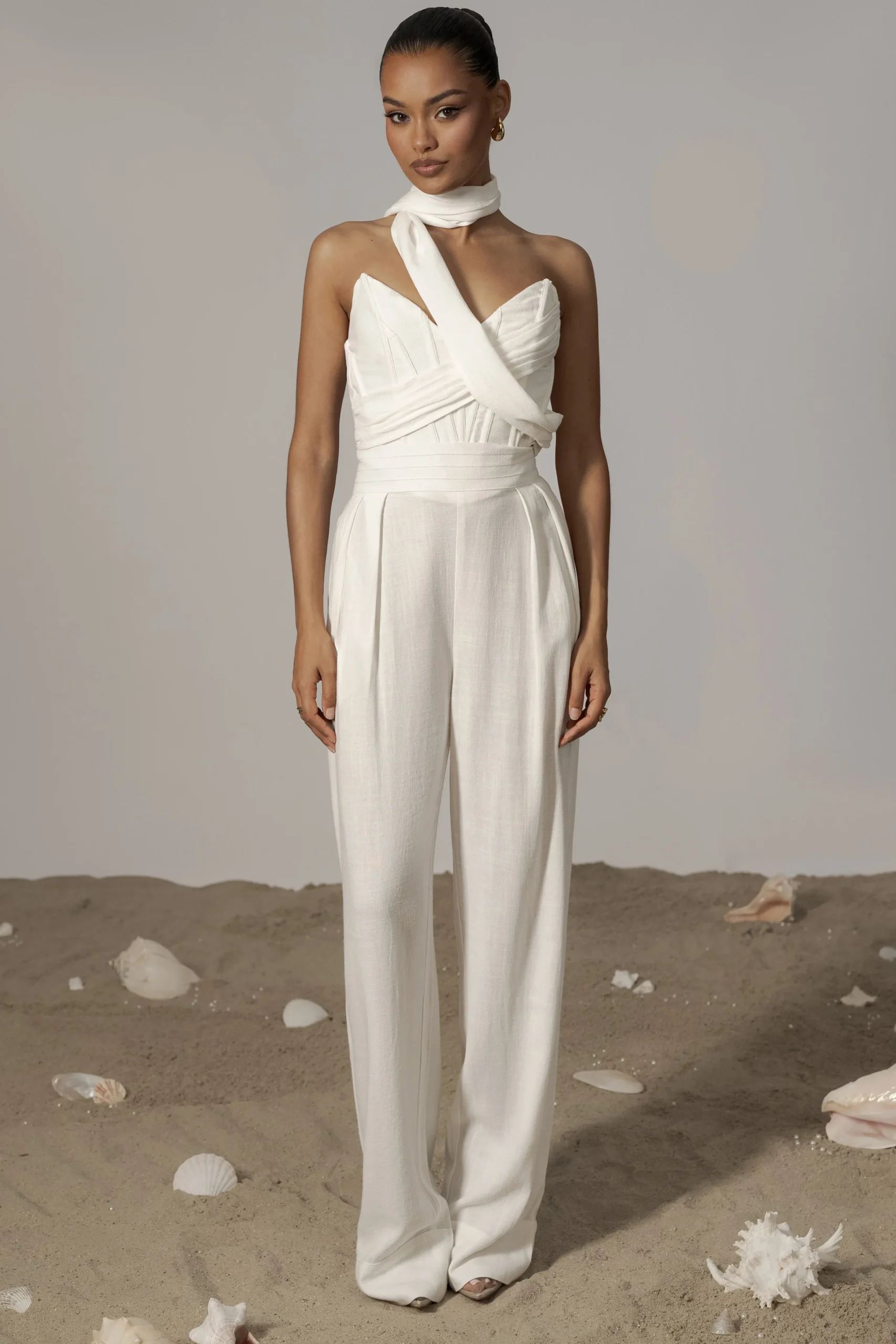 Ivory Villa Views Linen Trousers*JLUXLABEL Discount