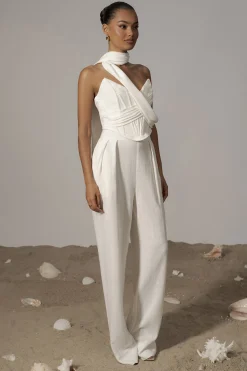 Ivory Villa Views Linen Trousers*JLUXLABEL Discount