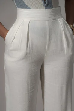 Ivory Villa Views Linen Trousers*JLUXLABEL Discount