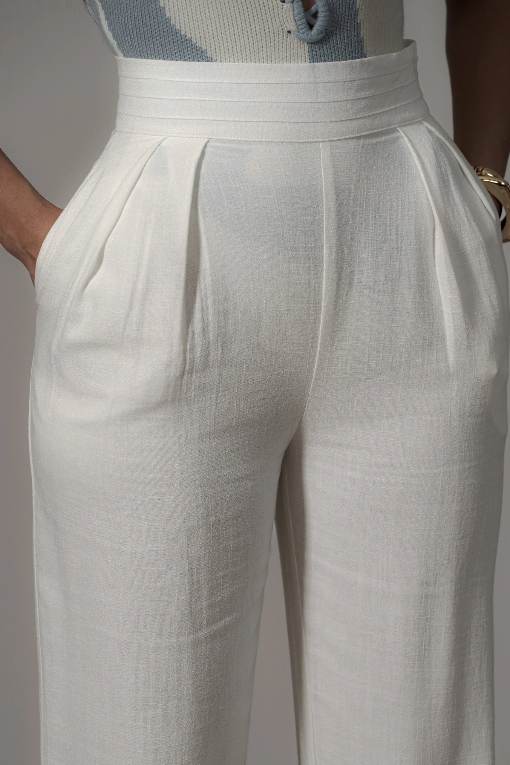 Ivory Villa Views Linen Trousers*JLUXLABEL Discount