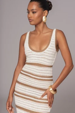Ivory/Beige Destiny Knit Maxi Dress*JLUXLABEL Outlet