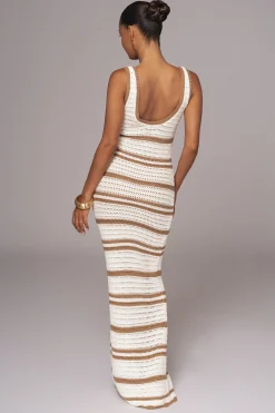 Ivory/Beige Destiny Knit Maxi Dress*JLUXLABEL Outlet