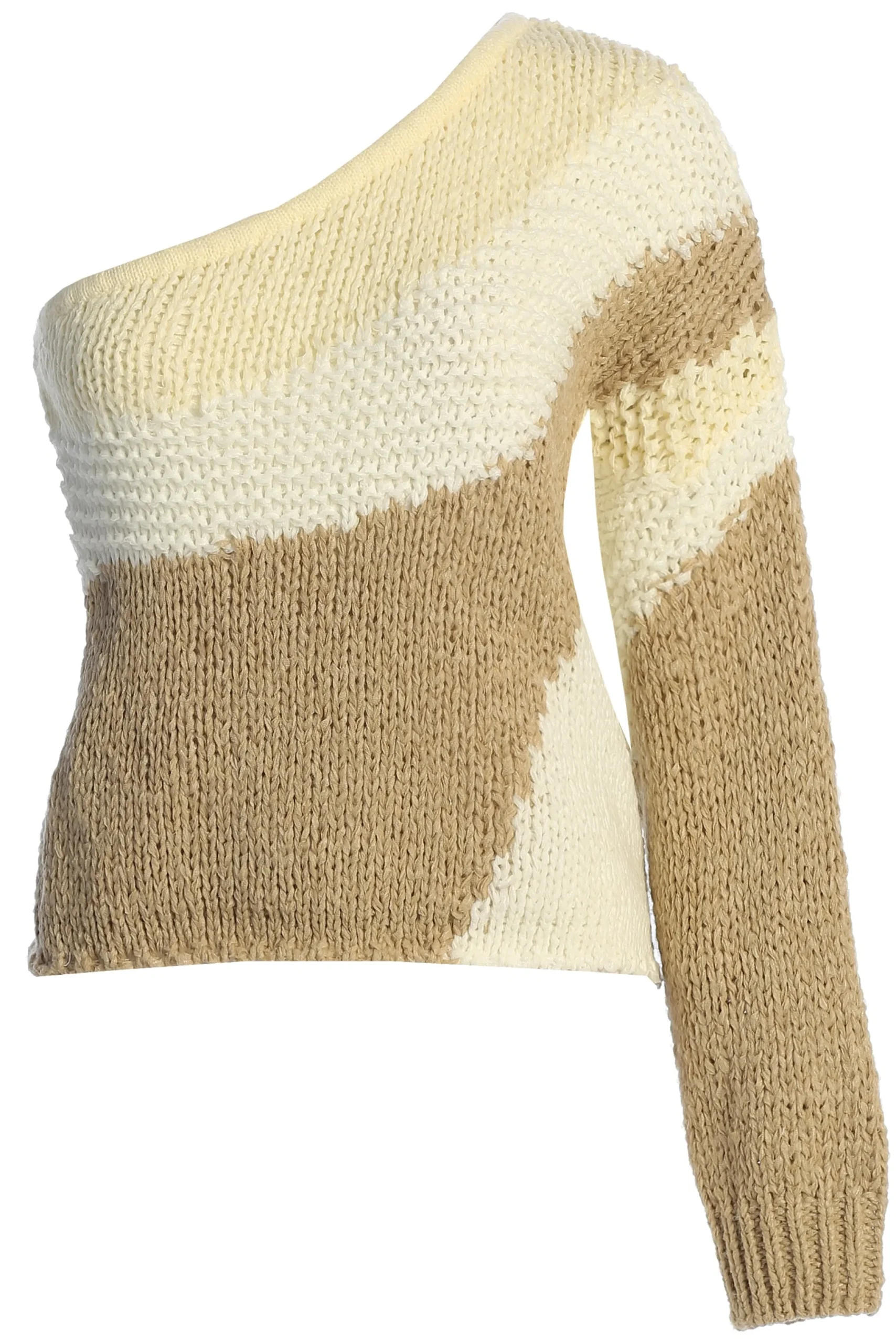 Ivory/Beige Hazel Sweater Knit Top*JLUXLABEL Online