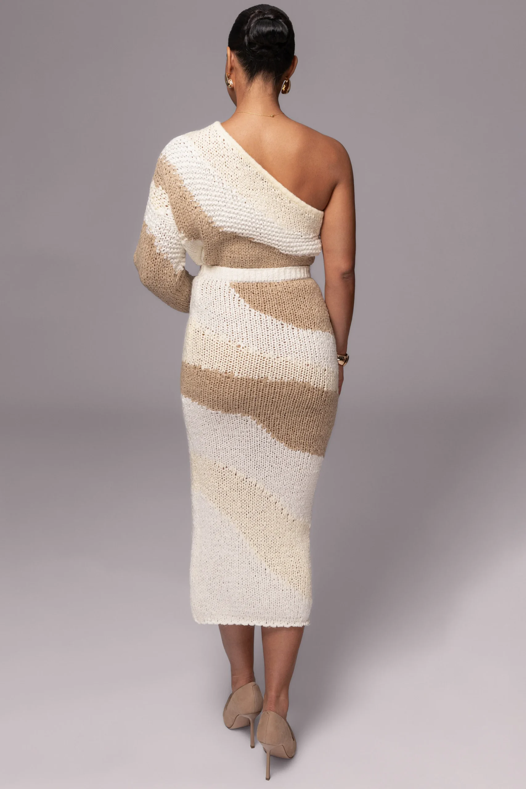 Ivory/Beige Hazel Sweater Knit Top*JLUXLABEL Online