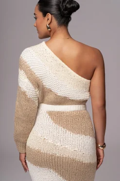 Ivory/Beige Hazel Sweater Knit Top*JLUXLABEL Online