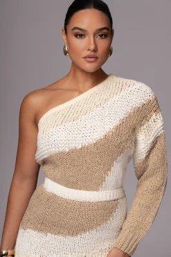 Ivory/Beige Hazel Sweater Knit Top*JLUXLABEL Online