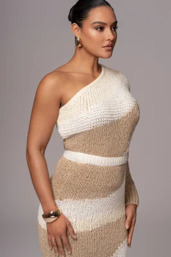 Ivory/Beige Hazel Sweater Knit Top*JLUXLABEL Online