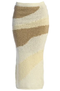 Ivory/Beige Monette Printed Knit Skirt*JLUXLABEL Best