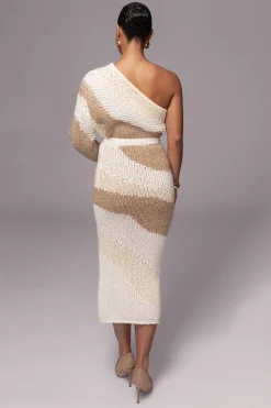 Ivory/Beige Monette Printed Knit Skirt*JLUXLABEL Best