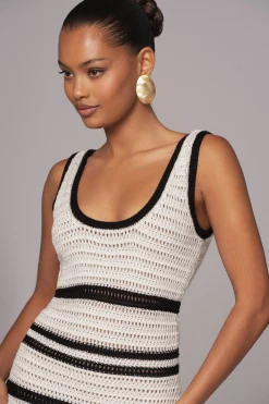 Ivory/Black Destiny Knit Maxi Dress*JLUXLABEL Outlet