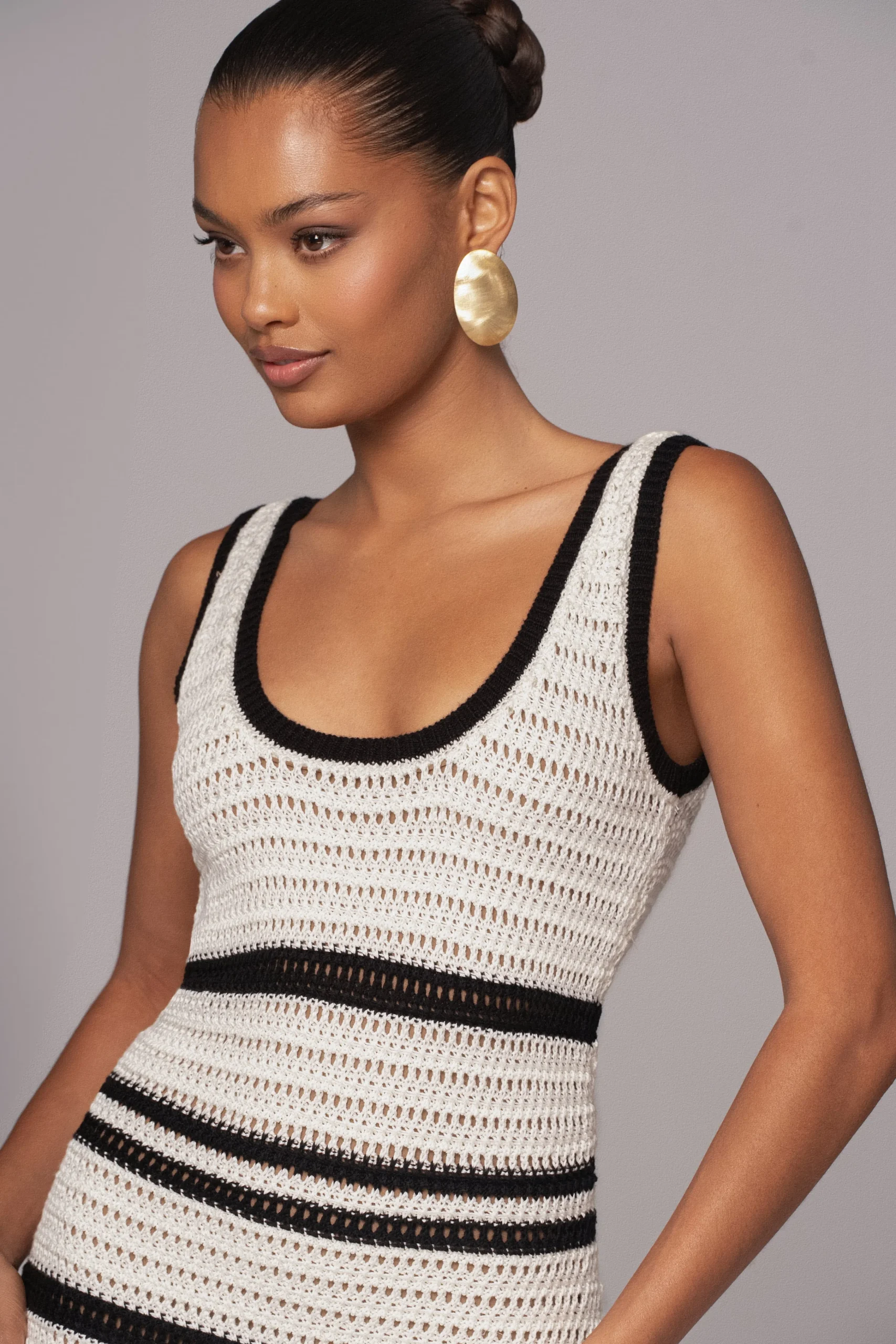 Ivory/Black Destiny Knit Maxi Dress*JLUXLABEL Outlet