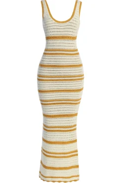 Ivory/Yellow Destiny Knit Maxi Dress*JLUXLABEL Online
