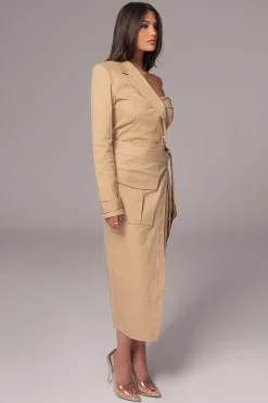 Khaki Amal One Shoulder Top*JLUXLABEL Fashion