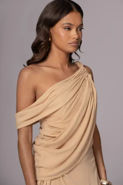 Khaki Diosa Drape Top*JLUXLABEL Fashion